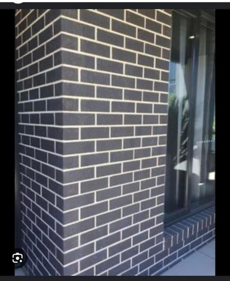 Dark Brick House Exterior Color Schemes, Dark Brick Exterior, Dark Brick House Exterior, Grey Brick House Exterior, Staining Brick, Black Brick House Exterior, Black Brick House, Grey Brick Houses, Stained Brick