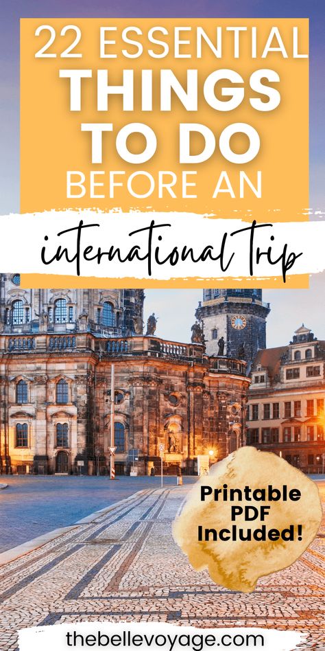 Traveling Abroad Checklist, Travel Bucket List Ideas, International Travel Checklist, International Travel Essentials, International Trip, Bucket List Ideas, Foreign Travel, Packing Checklist, Travel Essentials List