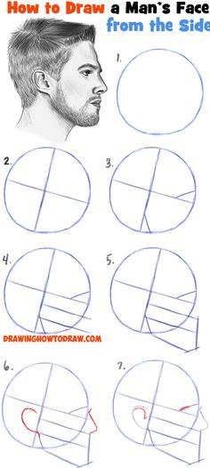 Learn How to Draw a Face from the Side Profile View (Male / Man) Easy Step by Step Drawing Tutorial for Beginners Face From The Side, Artsy Drawings, Step By Step Sketches, Side View Drawing, Hand Sketches, Draw A Face, Drawing Hands, How To Draw Steps, Drawing Tutorial Face