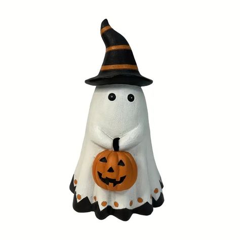 Ghost Pumpkin Figurines halloween Decorative Resin Crafts - Temu Ghost Sculpture, Resin Ornaments, Sculpture Decor, White Ghost, Decoration Halloween, Spooky Ghost, Ghost Pumpkin, Decor For Bedroom, Halloween Spooky