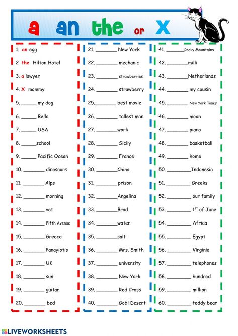 Indefinite Articles Activities, Articals Worksheet, Articles A An The, Article The Worksheet, A An The Articles Worksheets, A An The Worksheet, Grammar Activities For Kids, Indefinite Articles, Definite And Indefinite Articles