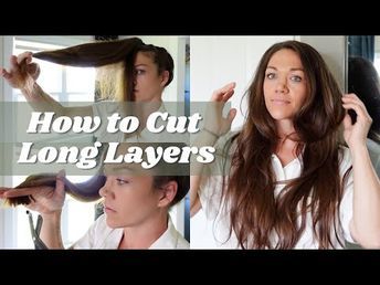 How To Layer Long Hair Diy, Diy Long Hair Trim, How To Give Yourself Layers Long Hair, Easy Long Layer Haircut, Long Layered Hair Diy, Diy Hair Layers How To At Home, Layered Ponytail Long, Layer Your Own Hair Diy, Ponytail Haircut Method Diy Hair