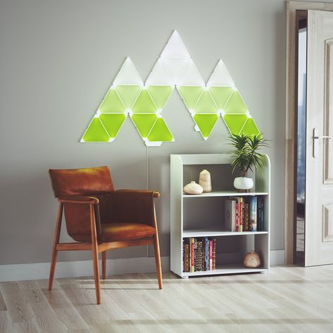 Nanoleaf Design Ideas, Nanoleaf Designs, Nanoleaf Aurora, Nanoleaf Lights, Light Panels, Pendant Ceiling Lamp, Color Changing Led, Led Panel, Kit Homes