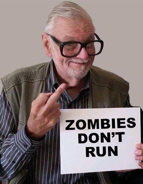 George Romero George Romero, Twd Negan Memes, White Zombie, Freddy Krueger Meme, Alone In The Dark, Zombie Art, Zombie Movies, Funny Scary Movie Memes, Walking Dead Memes