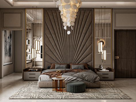 LOVELY🤎 on Behance Luxury Bedrooms, Bed Headboard Design, Luxury Bedroom Master, Classic Bedroom, Luxury Rooms, Luxury Homes Interior, Bedroom Furniture Design, Modern Bedroom Design, Home Design Decor