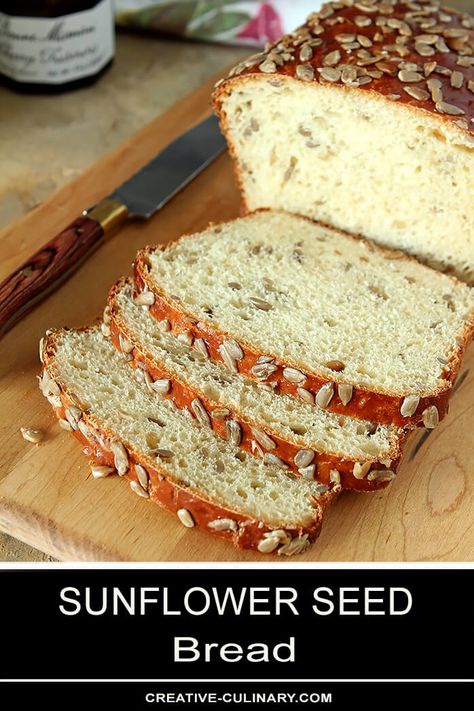 Homemade Bread Flavors, Sunflower Bread Recipe, Sunflower Seed Bread Recipe, Sunflower Seed Recipes, Sunflower Seed Bread, Bread With Honey, Seeded Bread Recipes, Honey Bread, Honey Wheat