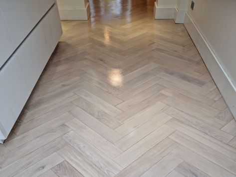 Sanding & Staining in Whitewash Oak Parquet Flooring in London Engineered Parquet Flooring, Whitewashed Oak, Oak Parquet, Oak Parquet Flooring, Floor Restoration, Floor Stain, Color Balance, Parquet Flooring, Oak Color