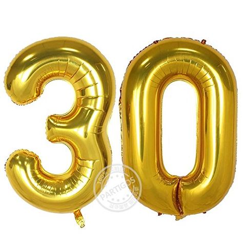 50 Birthday Party, 50 Birthday, Number 30, Gold Number, Number Balloons, 30th Birthday, Foil, Balloons, Birthday Party