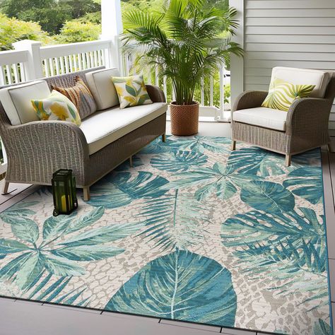 PRICES MAY VARY. Durable Material: Crafted from 100% Polyester pile for long-lasting quality that stands up to everyday use. Budget-Friendly Transformation: Elevate your decor affordably with this versatile indoor/outdoor rug that enhances both your indoor and outdoor spaces. Kid and Pet-Friendly: This non-shedding rug with a sleek pile height is perfect for homes with children and pets, ensuring a comfortable and clean environment. Weather-Resistant Durability: Designed with flatweave weather-r Hawaiian Home Decor, Indoor Pool Design, Relaxing Backyard, Hawaiian Homes, Farmhouse Inspiration, Clean Environment, Rug Gallery, Indoor Outdoor Rug, Pool Design