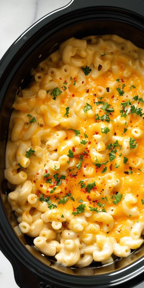 Slow Cooker Mac and Cheese – Chasety Slowcooker Mac And Cheese Recipe, Macaroni Thanksgiving Recipes, Crock Pot Gluten Free Mac And Cheese, Slowcooker Macaroni And Cheese, Tailgate Mac And Cheese, Party Food Slow Cooker, Lady And Sons Mac And Cheese, Friends Giving Side Dishes, Cheesy Pasta Crockpot Recipes