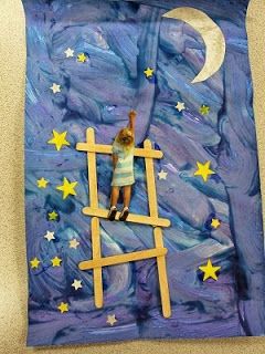 How cute is this!  You could really do many different backgrounds.  Mrs. Karen's Preschool Ideas Classe D'art, Abc Book, Kindergarten Art, Eric Carle, Preschool Ideas, Preschool Fun, Space Theme, Preschool Art, Art Classroom