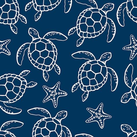 Sea Life Pattern, Blue Background Drawing, Sea Turtle Background, Turtle Patterns, Sea Turtle Wallpaper, Turtle Background, Beachy Wallpaper, Sea Turtle Pattern, Life Background