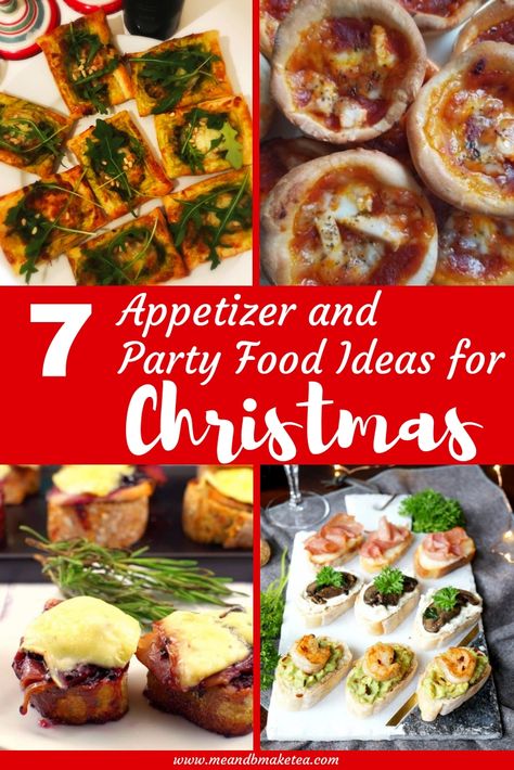 7 super simple christmas party food, appetizer and canape ideas to delight your guests and any crowd with. Christmas Party Food Ideas, Easy Christmas Party, Christmas Buffet, Christmas Appetizers Party, Christmas Recipes Appetizers, Party Food Ideas, Christmas Brunch, Xmas Food, Holiday Appetizers