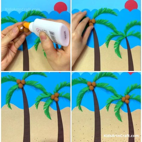 DIY How to Make A Palm Tree Art and Craft for Kids Step by Step Tutorial Check more at https://www.kidsartncraft.com/diy-palm-tree-tutorial/ Tree Art And Craft, Make A Palm Tree, Art And Craft For Kids, Tree Tutorial, Palm Tree Art, Kids Cuts, Craft For Kids, Art And Craft, Arts And Crafts For Kids