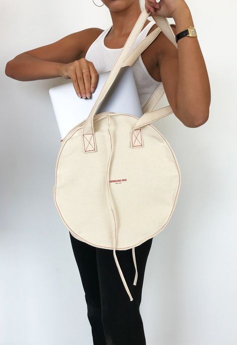 SHOP | Orseund Iris Cherry Tote Bag, Clean Preset, Orseund Iris, Raw Canvas, Contrast Top, Free Tote, Diy Tote Bag, Chic Bags, Red Logo