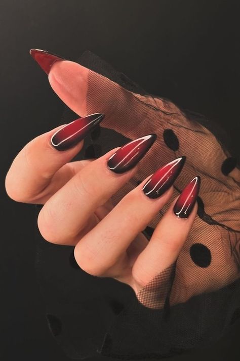 The best Halloween nails to try this October: Bloody drips, aliencore and more October Nail Art, October Nail Designs, Spooky Nail Art, Spooky Nail, Halloween Manicure, October Nails, Vogue Men, Drip Nails, Celebrity Halloween Costumes