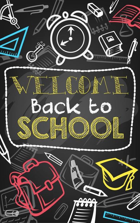 Back to school chalk sketch banner on blackboard Banner Sketch, Chalk Sketch, Advertisement Banner, Welcome Back To School, School Kids, Chalk, Back To School, Vector Free, Sketch