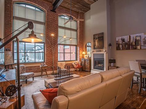 Mill Apartment, Old Mill Apartment, Converted Mill Apartment, Mill Apartment Decor, Brick Loft Apartment, Brick Loft, Downtown Apartment, Cosy Living, Apartment Communities