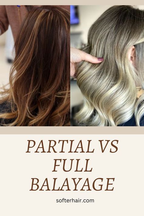 two types of Balayage hair Partial Balayage Blonde Before And After, What Is Bayalage, Balayage Before And After, How To Bayalage Hair, What Is Balayage, Bayalage Blonde, Partial Balayage, Full Balayage, Baylage Hair