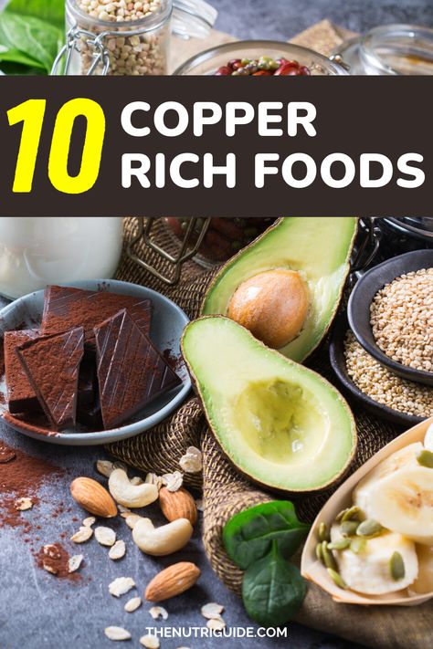 Looking to boost your copper intake and take advantage of its many health benefits? Check out our latest blog post on foods high in copper! From nuts and seeds to seafood and dark chocolate, we've got all the delicious and nutritious options you need to add more copper to your diet. Copper In Food, Copper Rich Foods Minerals, Foods With Copper In Them, Foods Rich In Copper, Cooper Rich Foods, Copper Foods High, Copper Health Benefits, How To Get More Copper In Your Diet, Copper Food Sources