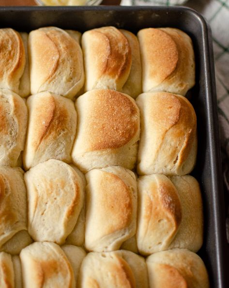 Parker House Rolls - New England Today Parker House Rolls Recipe, Fannie Farmer Cookbook, Dinner Rolls Easy, Thanksgiving Rolls, Parker House Rolls, Pastry Cook, King Food, Yeast Rolls, Dinner Rolls Recipe