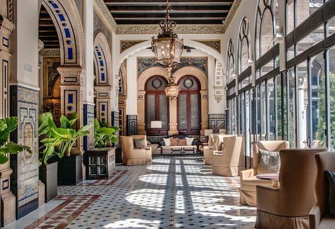 Seville Hotel, Emirates Airlines, Oscar Winning Movies, Magic Places, Luxury Collection Hotels, Grand Budapest Hotel, South Of Spain, Budapest Hotel, Mediterranean Design