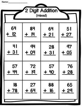 2-Digit Subtraction With No Regrouping (LP) Adding 2 Digit Numbers, Grade 2 Math Worksheets, 2 Digit Addition With Regrouping, 2 Digit Addition And Subtraction, Addition With Regrouping Worksheets, 2nd Grade Math Activities, Regrouping Addition, 2 Digit Addition, Addition With Regrouping