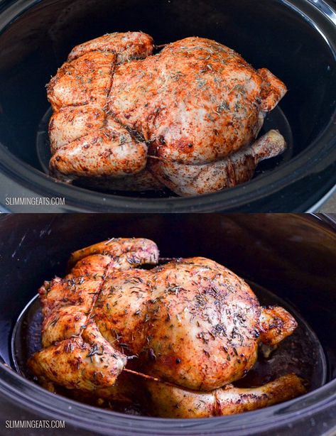 Roast Chicken Slow Cooker, Roast Chicken Crock Pot, Crockpot Whole Chicken Recipes, Crockpot Whole Chicken, Chicken Crockpot Recipes Healthy, Cooking Whole Chicken, Slow Cooker Recipes Beef, Whole Chicken Recipes, Slow Cooked Chicken