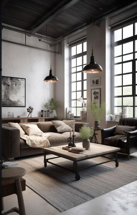 Scandinavian industrial fusion living room design #the #Appeal #Industrial #HomeIdeas #Exploring #of #Decor #Raw #HomeStyle #Style #InteriorDesign Simple Industrial Living Room, Soft Industrial Decor, Rustic Industrial Living Room, Modern Industrial Living Room, Formal Living Room Designs, Industrial Living Room Design, Soft Industrial, Industrial Style Living Room, Industrial Style Bedroom