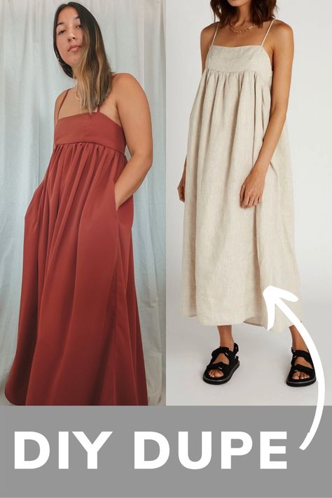 Linen Clothes Patterns Diy Free Sewing, Free Fashion Patterns Sewing, Patterns For Dresses Sewing, Sewing Dress Inspiration, Simple Summer Dress Sewing Patterns, Simple Clothing Sewing Patterns, Free Two Piece Sewing Pattern, Simple Dress Free Pattern, Simple Free Dress Pattern