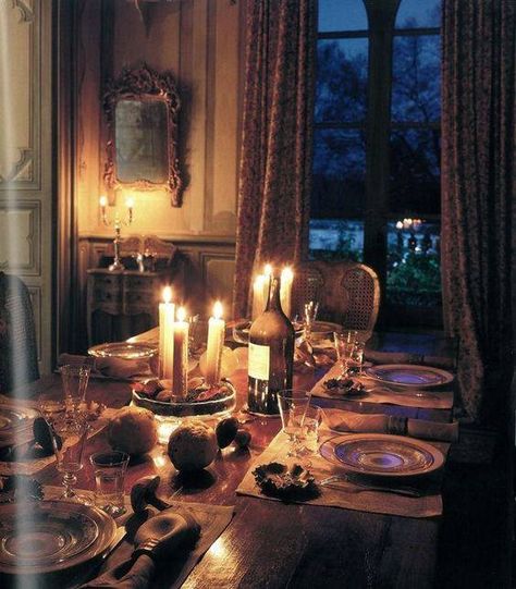 My French Country Home, Candle Light Dinner, Fall Dinner, French Country House, Decoration Table, Dinner Table, Table Setting, French Country, Country House