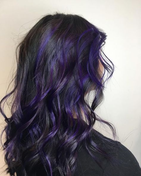 Violet Hair Color Ideas, Incredible Violet, Violet Hair Color, Purple Hair Streaks, Violet Hair Colors, Purple Hair Highlights, Dark Purple Hair, Hair Color Underneath, Hair Color Streaks