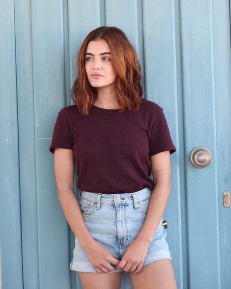 Lucy Hale Haircut, Lucy Hale Short Hair, Very Long Bob, Lucy Hale Hair, Lucy Hale Outfits, Lucy Hale Style, Red Hair Don't Care, Ginger Hair Color, Hair Color Auburn