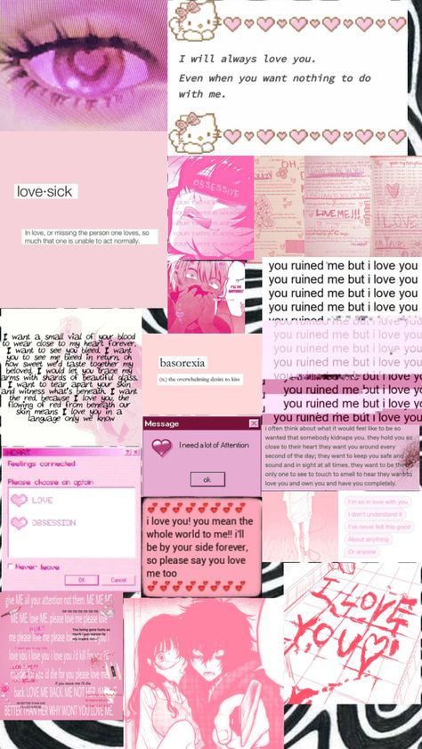 can u tell i like yandere stuff yet? #yandere #obsessive #love #pinkaesthetic Obsessive Love Wallpaper, Cute Yandere Aesthetic, Yandere Vision Board, Yandere Wallpaper Aesthetic, Yandere Phone Theme, Lovesick Anime Pfp, Yandere Background, Yandere Homescreen, Yandere Lockscreen