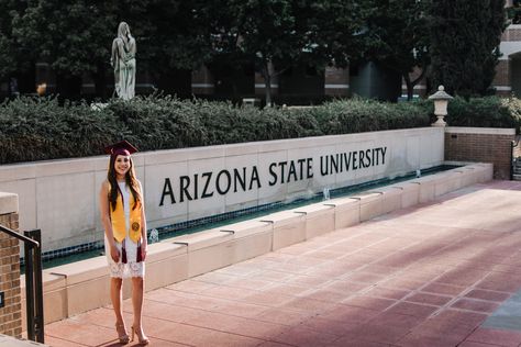 Dress Photo Ideas, Grad Pictures, University Graduate, University Graduation, Graduation Picture, Gown White, Dress Photo, Graduation Photoshoot, Arizona State University