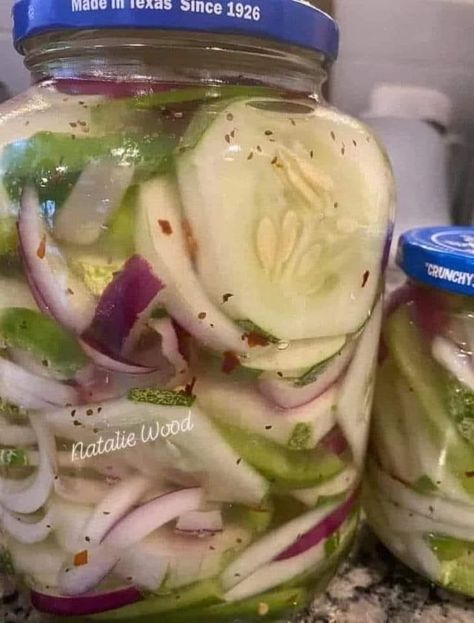 Grandma's recipes | This is a great yummy summer salad and can stay in your fridge up to 2 months Pickled Cucumber Salad, Vegetable Slice, Grandma Cooking, Chef Gordon, Chef Gordon Ramsay, Cucumber Recipes Salad, Salad In A Jar, Pickling Cucumbers, Grandmas Recipes