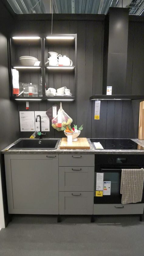 Small Ikea Kitchen Ideas Tiny House, Ikea Tiny Kitchen Ideas, Enhet Kitchen Ideas, Ikea Enhet Kitchen Ideas, Knoxhult Ikea Kitchen Ideas, Ikea Kitchen Inspiration Small Spaces, Enhet Ikea Ideas, Enhet Ikea Kitchen, Enhet Ikea Hack