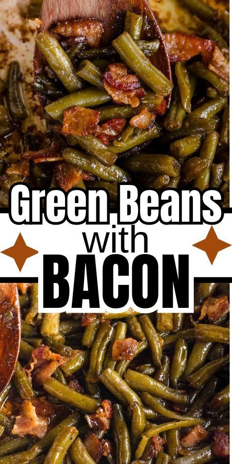 Green beans with bacon (Crack Green Beans) are so good and they're easy to make too! Caramelized Green Beans, Canned Green Beans Crockpot, Homemade Green Beans With Bacon, Bacon Garlic Green Beans, Bob Evans Green Beans Recipe, Green Beans With Bacon Grease, Crockpot Green Beans And Bacon, Meat Potluck Dishes, Green Bean Crockpot Recipes