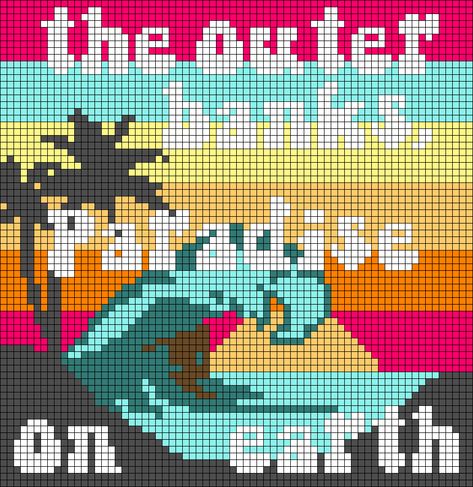 Perler Beads Ocean, Outer Banks Friendship Bracelets, Crochet Ocean Animals, Crochet Ocean, Pattern Outer, Beads Designs, Sunset Ocean, Iron Beads, Perler Beads Designs