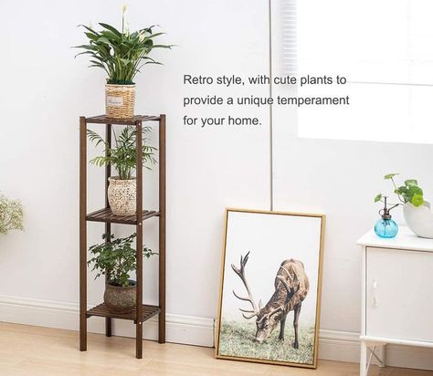 Bamboo Utility 3 Tier Plant Stand 3 Tier Plant Stand, Corner Living Room, Tier Plant Stand, Balcony Kitchen, Flower Rack, Support Pour Plante, Modern Plant Stand, Organizer Shelf, Flower Pot Holder