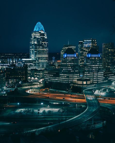 Cincinnati Skyline, Night Scenes, Skyline At Night, Downtown Cincinnati, Skyline View, White Car, Hotel Motel, Posters Framed, City Car