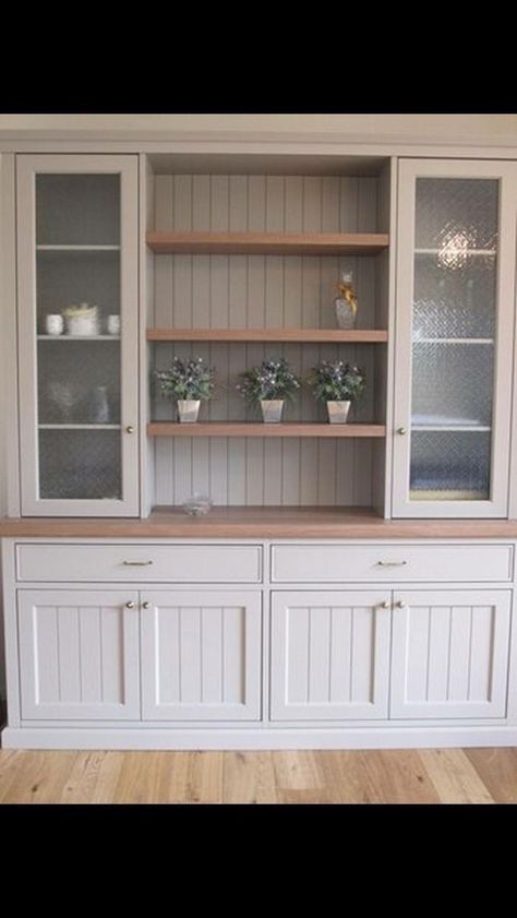 Kitchen Built In Hutch, Built In Kitchen Hutch, White China Cabinet, Built In Sideboard, Dining Room Built Ins, Dining Room Built In, Built In China Cabinet, Built In Buffet, Built In Shelves Living Room