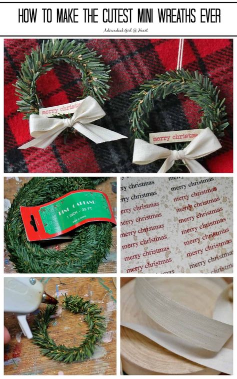 Christmas Wreath Ornaments Diy, Mini Wreaths Diy, Mini Wreaths Diy Christmas, Mini Wreath Ideas, Diy Mini Christmas Wreath, Wreath Ornaments Diy, Mini Wreath Diy, Diy Wreaths Easy, Christmas Wreath Ornaments