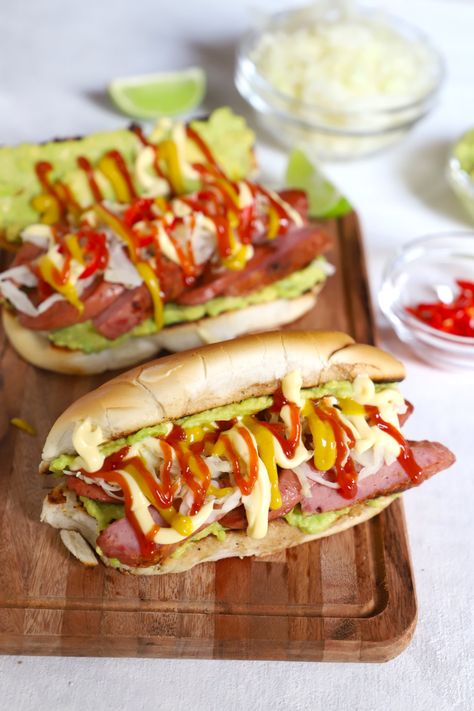 Shucos (Guatemalan Hot Dogs) Recipe • Curious Cuisiniere Hot Sausage Recipes, Guatamalan Recipes, American Hot Dog, Guatemalan Recipes, Steamed Cabbage, Grilled Sausage, Thriller Novels, Toasted Bread, Hot Dog Recipes