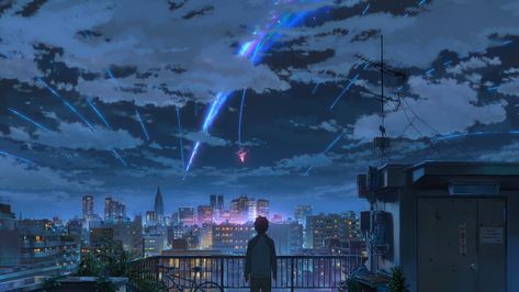 Kimi No Na Wa Wallpaper, Makoto Shinkai Movies, Your Name Wallpaper, Computer Background, Your Name Anime, Laptop Wallpaper Desktop Wallpapers, Computer Wallpaper Desktop Wallpapers, Desktop Wallpaper Art, Anime Backgrounds