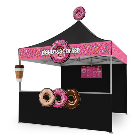 Food Festivals Event, Donut Business, Pancake Bar, Food Booth, Stall Decorations, Food Stall Design, Tent Structure, Diy Awning, Vendor Booth Display