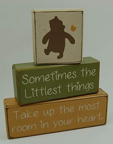 Winnie Poo, Winnie The Pooh Decor, Organization Nursery, Wood Stacking, Heart Nursery, Room Decor Gifts, Pooh Nursery, Winnie The Pooh Nursery, Baby Room Themes