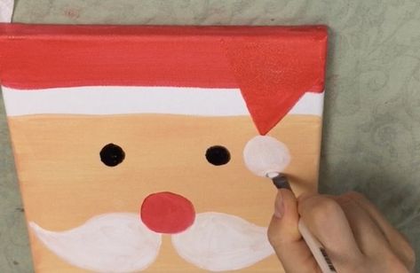 Santa Claus Painting Tutorial | Step-by-Step Acrylic Tutorial for Beginners Christmas Paintings For Beginners, Easy Christmas Paintings For Beginners, Easy Diy For Kids, Christmas Acrylic Painting, Santa Claus Painting, Santa Claus Face, Cute Santa Claus, Acrylic Tutorials, Christmas Paintings On Canvas