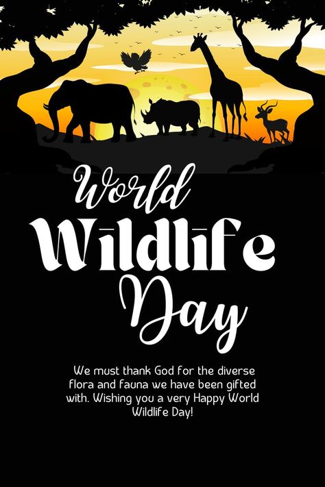 World Wildlife Day! Energy Conservation Poster, World Wildlife Day, Green Event, Wildlife Day, Save Environment, Save Wildlife, Energy Conservation, Extinct Animals, Poster Drawing