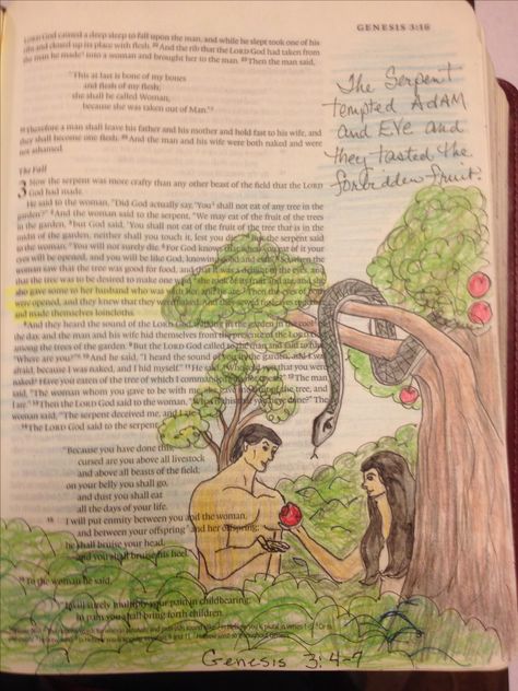 Adam And Eve Drawing, Adam And Eve Bible, 2025 Art, Bible Drawings, Romans 8 38-39, Inspire Bible, Bible Drawing, Creative Bible, Genesis 2